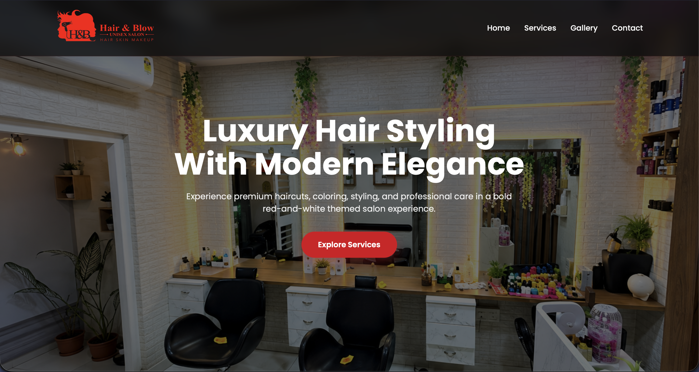 Hair and Blow Website Preview